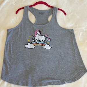 Women's Bobbie Brooks Unicorn and Rainbows Sleep Top - Size XL